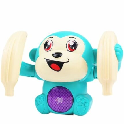 Storio Dancing Monkey Musical Toy for Kids Baby Spinning Rolling Doll Tumble Toy with Voice Control Musical Light and Sound Effects with Sensor, Multicolor