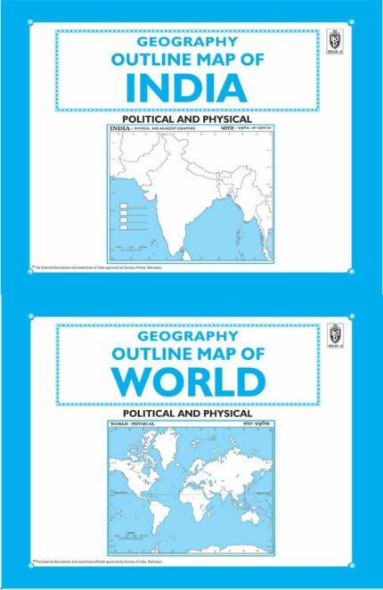 BOOK OF OUTLINE PRACTICE MAPS (SET OF 2 BOOKS, INDIA AND WORLD)