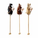 bnf Stick Horse Pretend Play Fun Handcrafted Hobby Horse for Children Boys Girls Black with Wheels Baby | Toys for Baby | Developmental Baby Toys