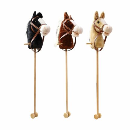bnf Stick Horse Pretend Play Fun Handcrafted Hobby Horse for Children Boys Girls Black with Wheels Baby | Toys for Baby | Developmental Baby Toys