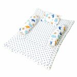 NWF 100% Cotton Baby Bedding Set ? Mattress, Sleeping Bag & Portable Bassinet (0-24 Months) | 4-Piece Pack, 26?x40?, Blue Plane & Cloud - Image 2