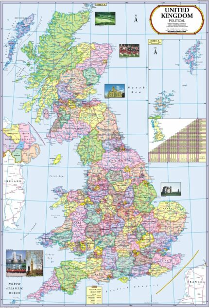 United Kingdom Map (England, Wales, Ireland, Scotland)
