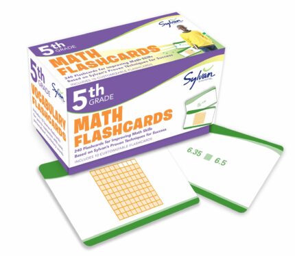 5th Grade Math Flashcards: 240 Flashcards for Improving Math Skills (Decimals  Fractions  Percents  Adding and Subtracting Fractions  Geometry) (Sylvan Math Flashcards)