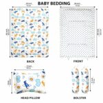 NWF 100% Cotton Baby Bedding Set ? Mattress, Sleeping Bag & Portable Bassinet (0-24 Months) | 4-Piece Pack, 26?x40?, Blue Plane & Cloud - Image 4