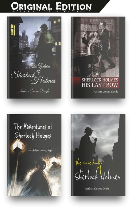 Original Sherlock Holmes Books Set Of 4 By Sir Arthur Conan Doyle, The Adventures Of Sherlock Holmes Book, The Case Book Of Sherlock Holmes, Sherlock Holmes His Last Bow, The Return Of Sherlock Holmes?