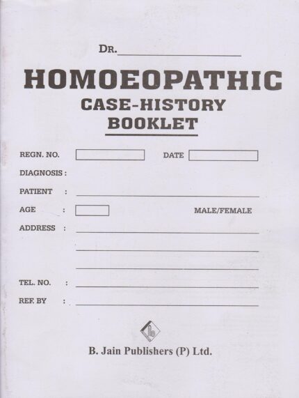 HOMOEOPATHIC CASE HISTORY BOOKLET