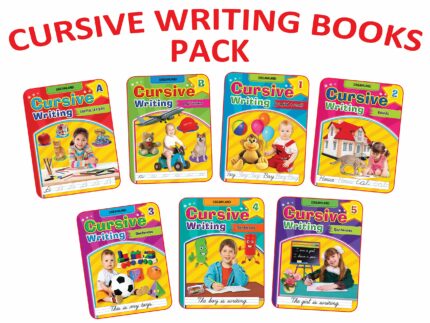 Cursive Writing 7 Books Pack - Capital Letters Small Letters Joining Letters Words Sentences - Handwriting Practice Books for Age 3-7 years (Set of 7 Books)