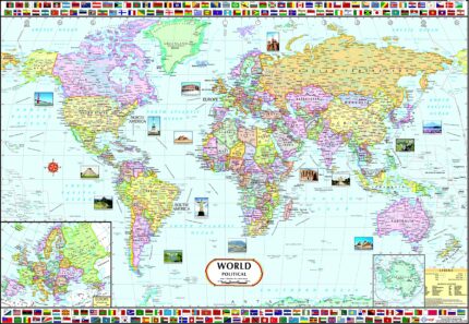 World Map : Political | Laminated Both Sides | 70 x 100 cm ( Big Map )